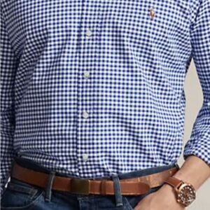 Polo Ralph Lauren, Blue and White Gingham Shirt - Size Large